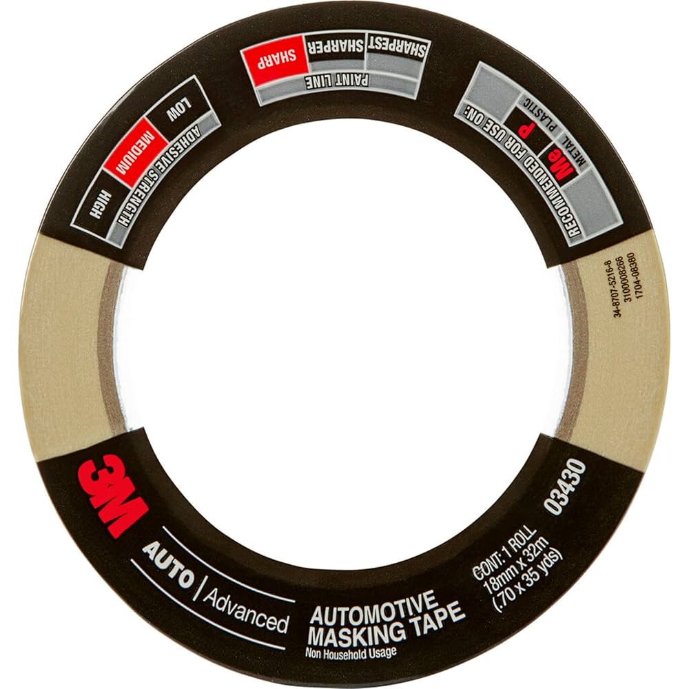 3M Automotive Masking Tape, 03430 – High-Performance Crepe
